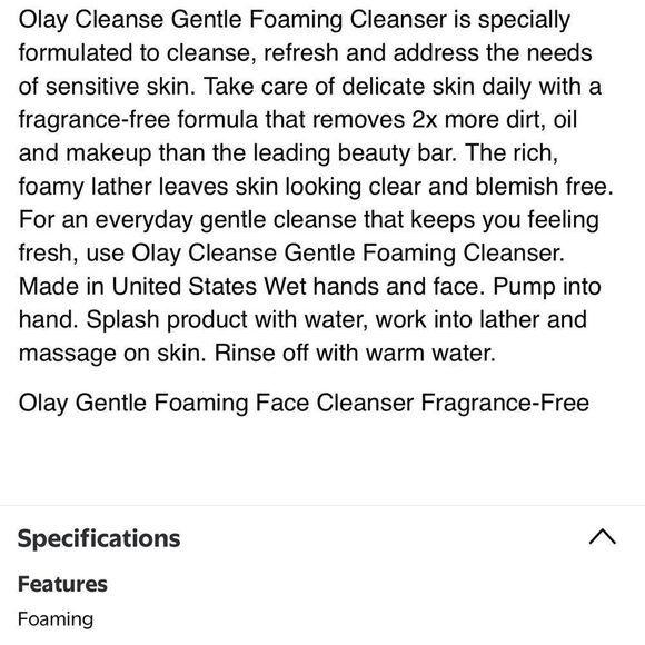 🦋 Pick 5/$25 Olay Gentle Foaming Cleanser New FullSz - Picture 5 of 5